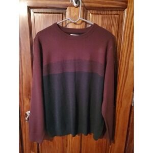NWOT Croft & Barrow Mens LongSleeve Crew Neck Knit Sweater  Sz Lg Burgundy/ Gray
